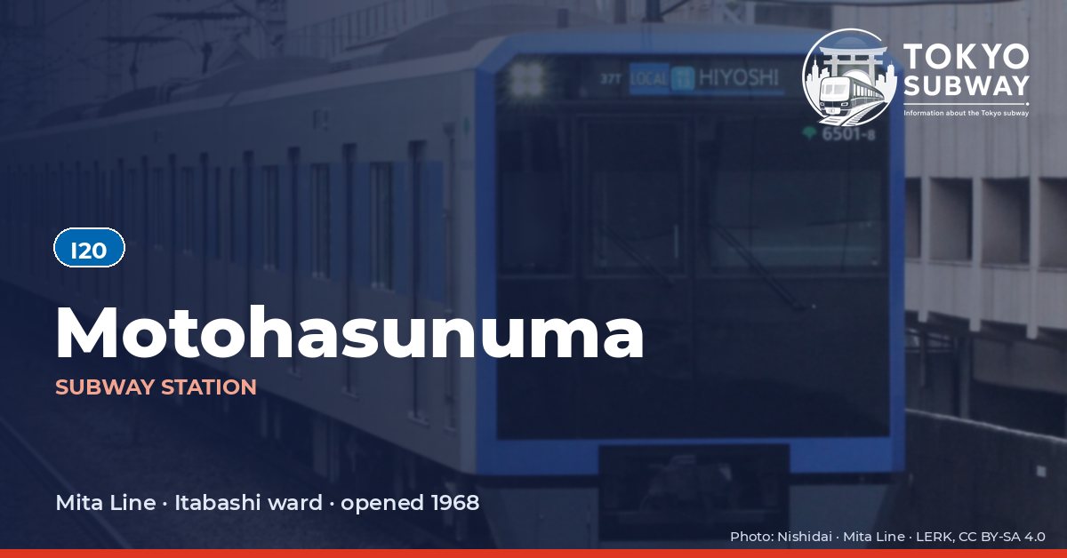 Motohasunuma Station, Tokyo subway
